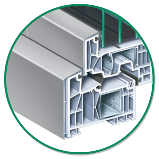 Rahmen und Flügel mit stabile Stahlarmierungen EGE 88 AluClip Bild