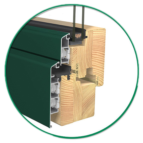 Aluminium-Aussenschale EGE Holz Alu 68