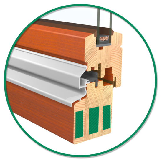drei Massivholzschichten EGE IV 68 Holzfenster Bild